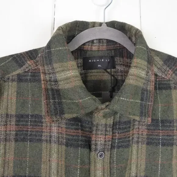 Richie Le Flannel Shacket Men SZ 2XL Wool Blend Heavyweight Utility Workwear NWT